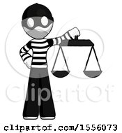 Poster, Art Print Of White Thief Man Holding Scales Of Justice