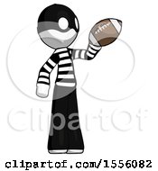 Poster, Art Print Of White Thief Man Holding Football Up