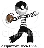White Thief Man Throwing Football