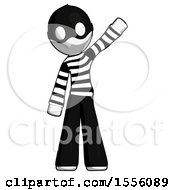 White Thief Man Waving Emphatically With Left Arm