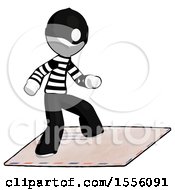 Poster, Art Print Of White Thief Man On Postage Envelope Surfing