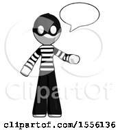 White Thief Man With Word Bubble Talking Chat Icon