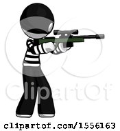 Poster, Art Print Of White Thief Man Shooting Sniper Rifle
