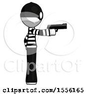 Poster, Art Print Of White Thief Man Firing A Handgun