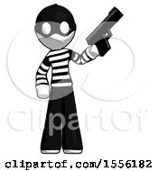 Poster, Art Print Of White Thief Man Holding Handgun