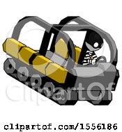 Poster, Art Print Of White Thief Man Driving Amphibious Tracked Vehicle Top Angle View