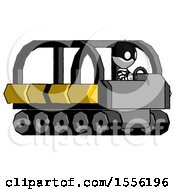 Poster, Art Print Of White Thief Man Driving Amphibious Tracked Vehicle Side Angle View