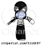 White Thief Man Looking Down Through Magnifying Glass