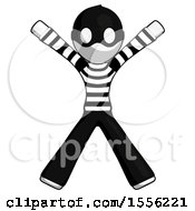 White Thief Man Jumping Or Flailing