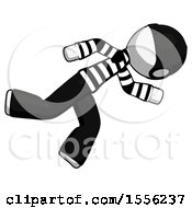 Poster, Art Print Of White Thief Man Running While Falling Down