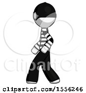 Poster, Art Print Of White Thief Man Walking Left Side View