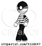 White Thief Man Man Walking Turned Left Front View