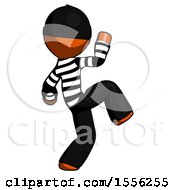 Poster, Art Print Of Orange Thief Man Kick Pose Start