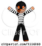 Poster, Art Print Of Orange Thief Man Surprise Pose Arms And Legs Out