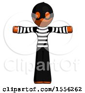 Poster, Art Print Of Orange Thief Man T-Pose Arms Up Standing