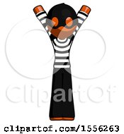 Orange Thief Man Hands Up