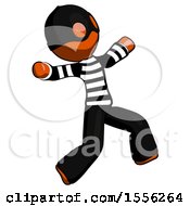 Poster, Art Print Of Orange Thief Man Running Away In Hysterical Panic Direction Right