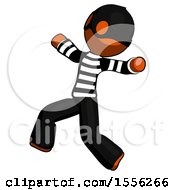 Poster, Art Print Of Orange Thief Man Running Away In Hysterical Panic Direction Left