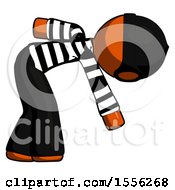 Poster, Art Print Of Orange Thief Man Picking Something Up Bent Over