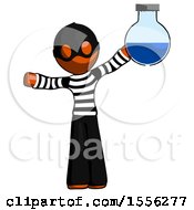 Poster, Art Print Of Orange Thief Man Holding Large Round Flask Or Beaker