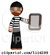 Poster, Art Print Of Orange Thief Man Showing Clipboard To Viewer