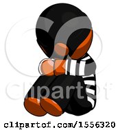 Poster, Art Print Of Orange Thief Man Sitting With Head Down Facing Angle Left