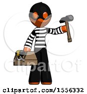 Poster, Art Print Of Orange Thief Man Holding Tools And Toolchest Ready To Work