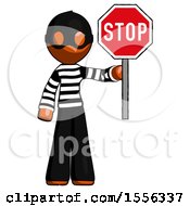 Poster, Art Print Of Orange Thief Man Holding Stop Sign