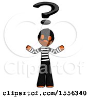 Poster, Art Print Of Orange Thief Man With Question Mark Above Head Confused
