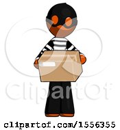 Poster, Art Print Of Orange Thief Man Holding Box Sent Or Arriving In Mail