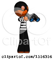 Poster, Art Print Of Orange Thief Man Holding Binoculars Ready To Look Right