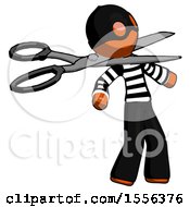 Poster, Art Print Of Orange Thief Man Scissor Beheading Office Worker Execution