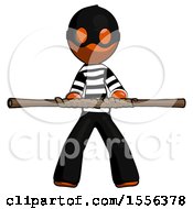 Poster, Art Print Of Orange Thief Man Bo Staff Kung Fu Defense Pose