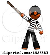 Poster, Art Print Of Orange Thief Man Bo Staff Pointing Up Pose