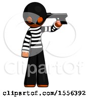 Orange Thief Man Suicide Gun Pose