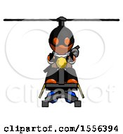 Poster, Art Print Of Orange Thief Man Flying In Gyrocopter Front View