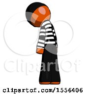 Poster, Art Print Of Orange Thief Man Depressed With Head Down Back To Viewer Left