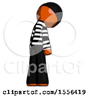 Poster, Art Print Of Orange Thief Man Depressed With Head Down Back To Viewer Right