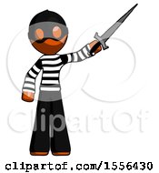 Poster, Art Print Of Orange Thief Man Holding Sword In The Air Victoriously