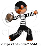 Poster, Art Print Of Orange Thief Man Throwing Football