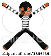Poster, Art Print Of Orange Thief Man With Arms And Legs Stretched Out