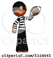 Poster, Art Print Of Orange Thief Man Holding Football Up