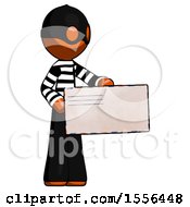 Poster, Art Print Of Orange Thief Man Presenting Large Envelope