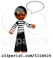 Poster, Art Print Of Orange Thief Man With Word Bubble Talking Chat Icon
