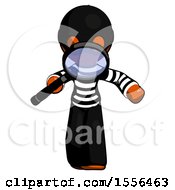 Poster, Art Print Of Orange Thief Man Looking Down Through Magnifying Glass