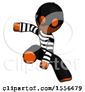 Poster, Art Print Of Orange Thief Man Action Hero Jump Pose