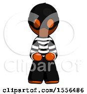 Poster, Art Print Of Orange Thief Man Squatting Facing Front