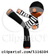 Orange Thief Man Ninja Kick Left