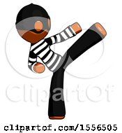 Poster, Art Print Of Orange Thief Man Ninja Kick Right