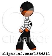 Poster, Art Print Of Orange Thief Man Walking Left Side View